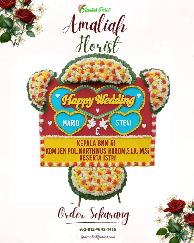 Karangan Papan Bunga Pernikahan di Munjuljaya
